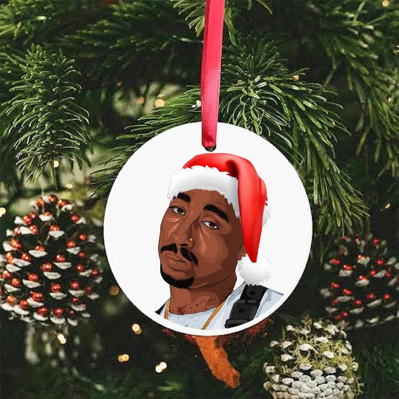 Tupac Christmas Ornament